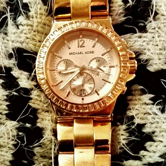 MICHAEL KORS WATCH ROSE GOLD BAGUETTES - Picture 1 of 3