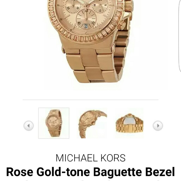 MICHAEL KORS WATCH ROSE GOLD BAGUETTES - Picture 3 of 3