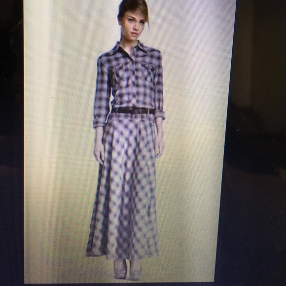 L.A.M.B. Plaid Shirt Dress w/belt sz6 Coco