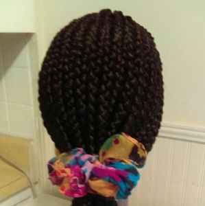 Scarf cornrows plaits