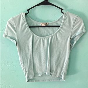 LA Hearts Mint Blue Crop Top