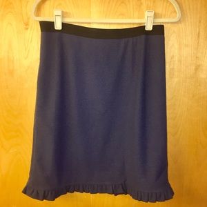 Marni navy wool-blend felt skirt