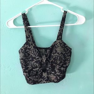 Black and Gold Box Crop Top