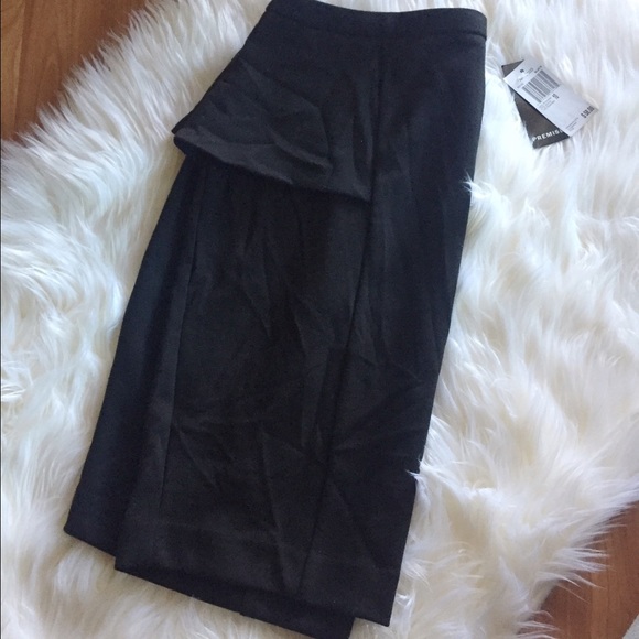 NWT Black Peplum Mini Skirt, Size 10