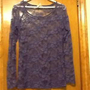 Purple sheer lace top.