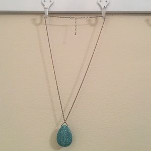 Long gold and turquoise necklace