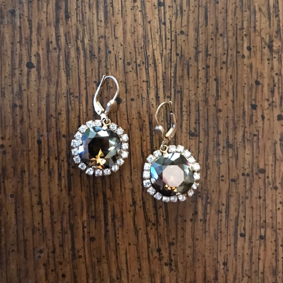 Smokey topaz Swarovski crystal earrings