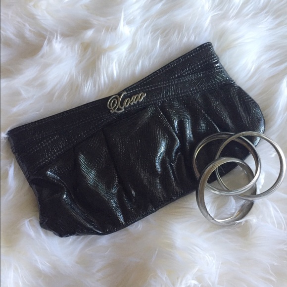 XOXO Black Patent Leather Clutch