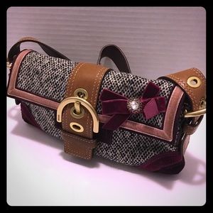 Authentic Coach tweed small handbag