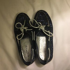 Sparkly Navy Blue Sperrys!!!