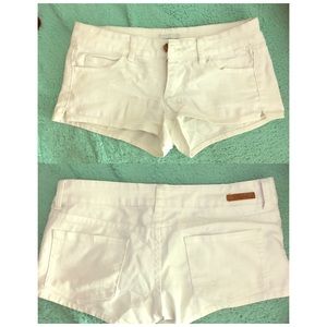White jean shorts