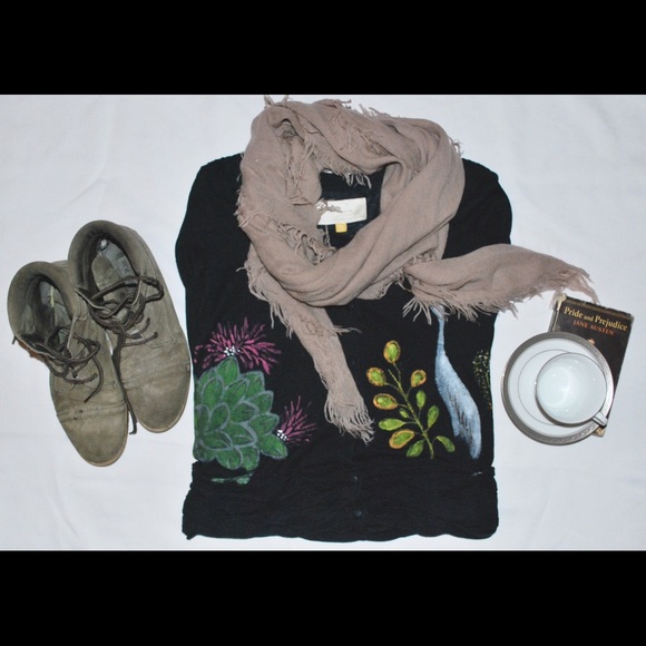 Leifsdottir Swan Scene Painted Cardigan