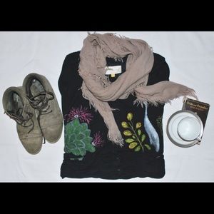 Leifsdottir Swan Scene Painted Cardigan