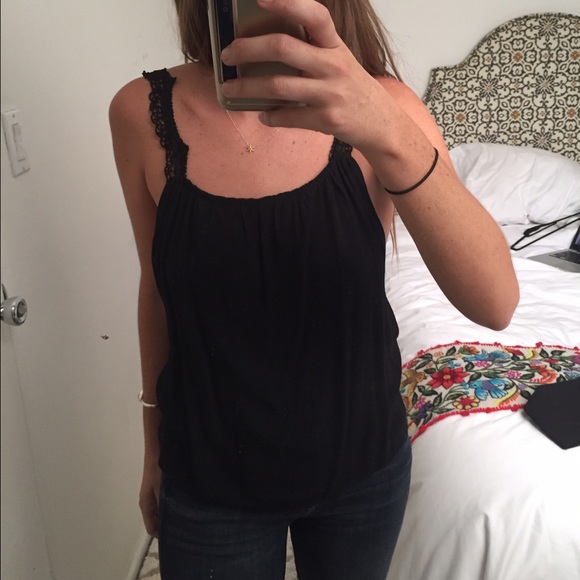 For Love & Lemons black and lace tank