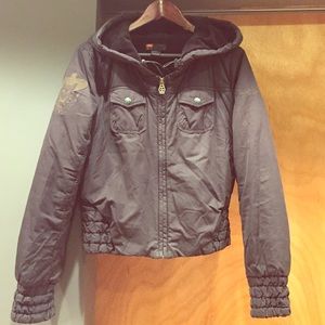 Diesel Puff Hooded Bomber Jacket Crop Fitted US-M