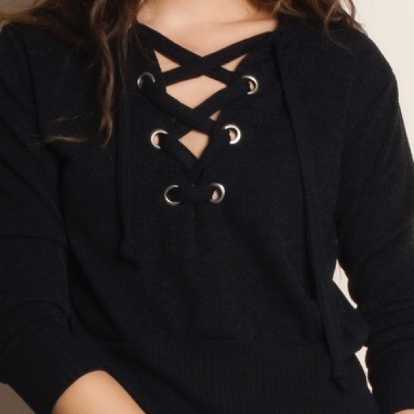 Lace Up Sweater Top - Picture 4 of 4