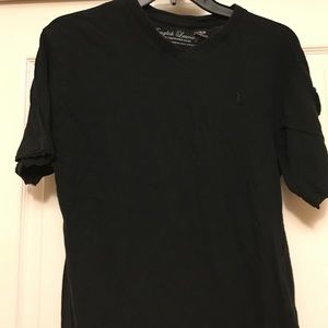 V neck black T boys