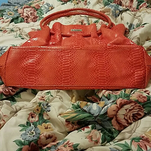Donated - Orange Faux Snakeskin Tote - Picture 2 of 4