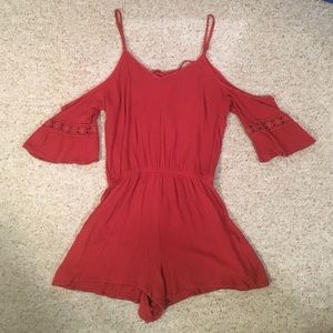 Boho burnt orange romper