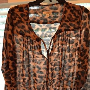 Charming Charlie cheetah print blouse
