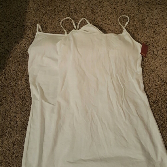 2 padded white tank top