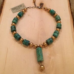 Emily Ray turquoise with gold beads