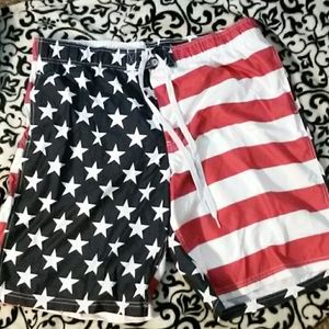 Men's American Flag Swim trunks bathing suit