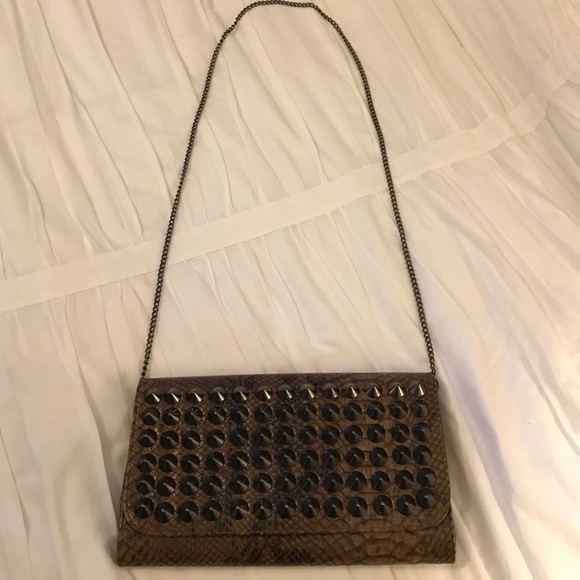 ✅SOLD✅New Boutique Brown snakeskin clutch 👛