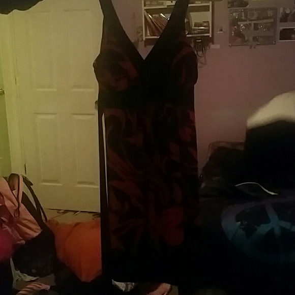Pink and black dress