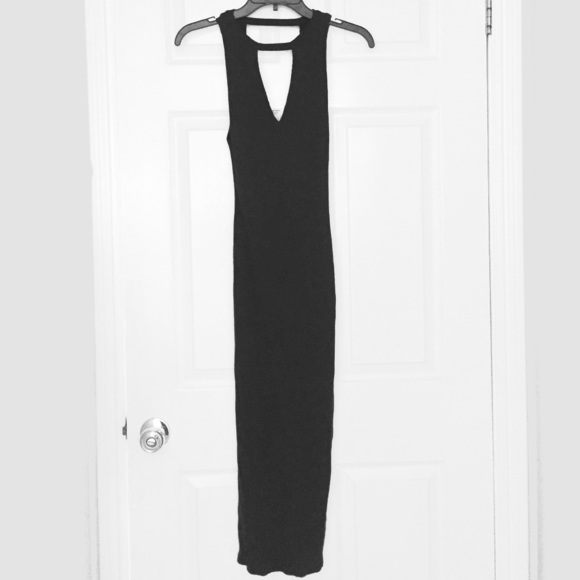 Silence + noise black midi dress size small