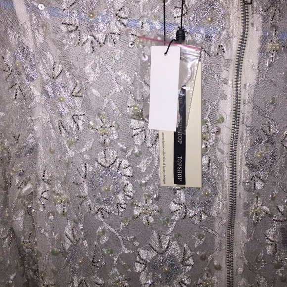 Topshop white silver beaded jeweled dress - Picture 4 of 4