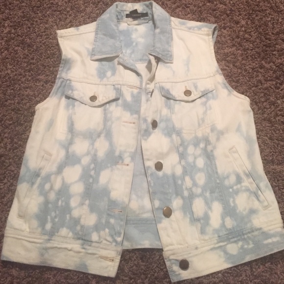 Bleached denim vest