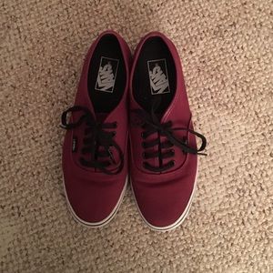 Black and Maroon VANS - Size: Women US 7