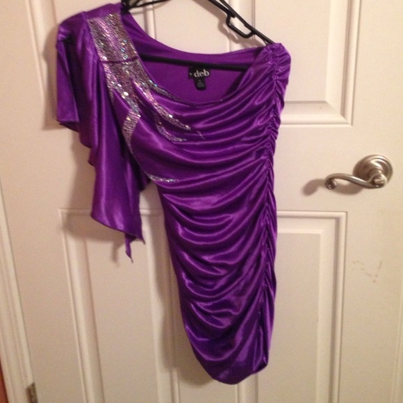 Purple one strap tight dress