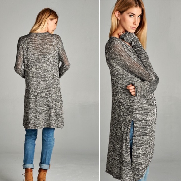 🚫Sold out Small Long Cardigan with side slits - Picture 3 of 3