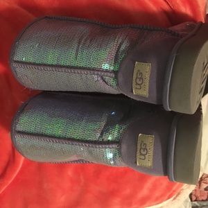 Purple sequined uggs