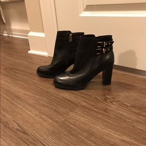 C Wonder black Bootie with gold buckles