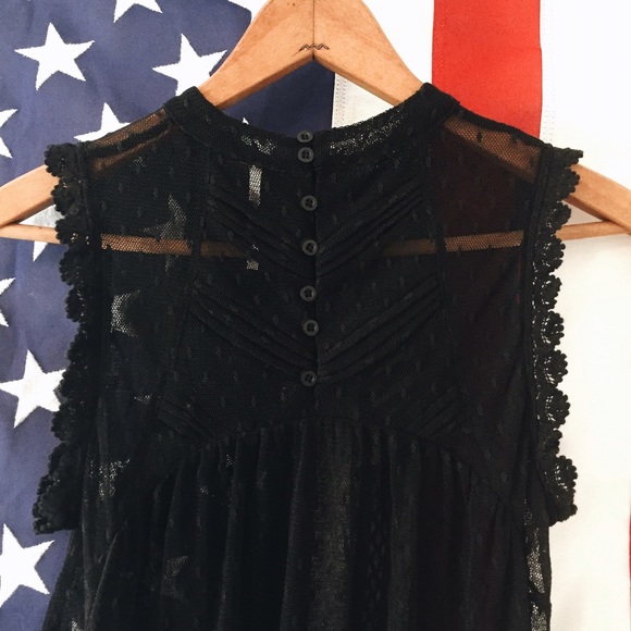 Free People Victorian Lace Sleeveless Blouse