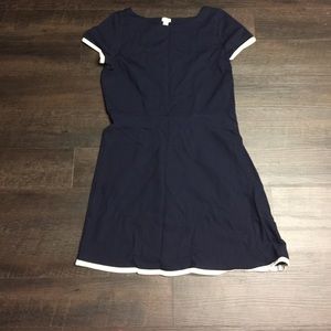 Jcrew blue dress with white trim