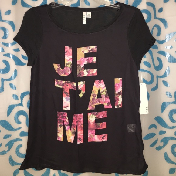 NWT Super soft "je t'aime" women's/juniors shirt