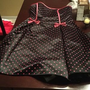 Pink polka dot party dress