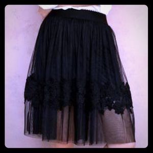 Francesca's Black Tulle Skirt