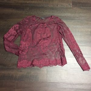 Wine colored lace top