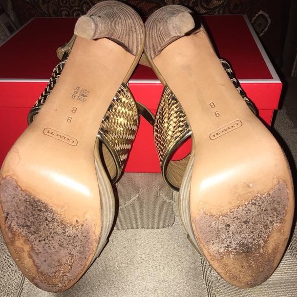Coach Gold Heel Sandal - Picture 4 of 4