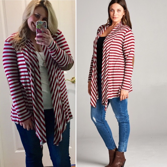 LAST SMALL!!! Open Front Cardigan w/ elbow patch - Picture 3 of 3