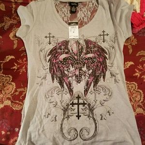 Ruefully 21 bling and lace top