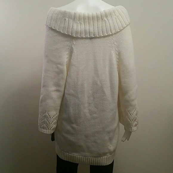 NWT Style&Co Ivory Sweater 3/4 Sleeve - Picture 3 of 4