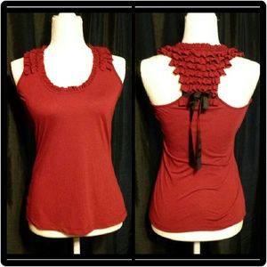 NWOT Ruffle Racerback Top