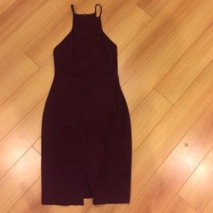 Maroon open side dress
