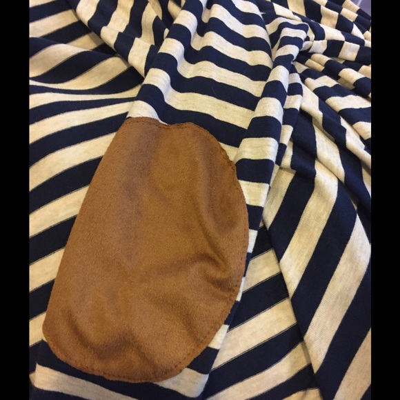 1X Open Front Cardigan w/suede elbow patch - Picture 3 of 4